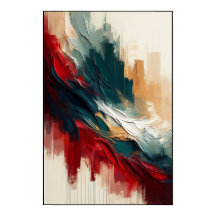 Abstracte stromen op een crèmekleurig canvas