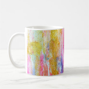 Abstracte stromen verven aan de wand. Moderne tex Koffiemok