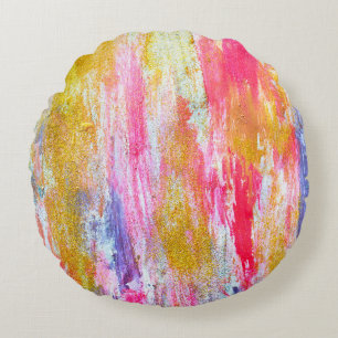 Abstracte stromen verven aan de wand. Moderne tex Rond Kussen