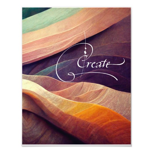 Abstracte stromende Creëer Decoratieve Typografie Foto Afdruk (Voorkant)