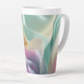 Abstracte stromende pastel stof textuur latte mok (Rechterhoek)