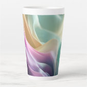 Abstracte stromende pastel stof textuur latte mok (Voorkant)