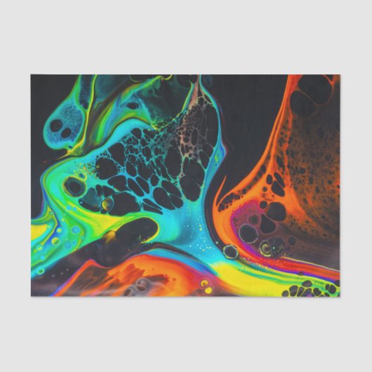 Abstracte stromende verf, ontkoppelingspagina, bag tissuepapier (Voorkant)