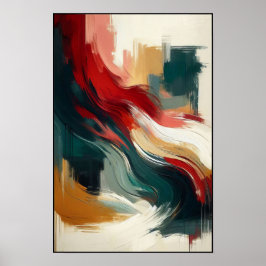 Abstracte stromingen op een Cream Canvas Poster