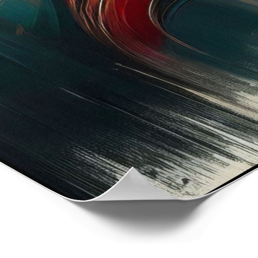 Abstracte stromingen op een Cream Canvas Poster (Hoek)