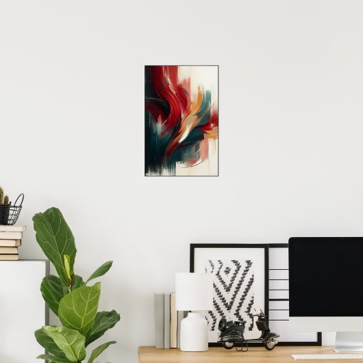 Abstracte stromingen op een Cream Canvas Poster (Thuiskantoor)