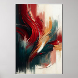 Abstracte stromingen op een Cream Canvas Poster