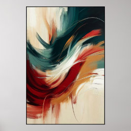 Abstracte stromingen op een Cream Canvas Poster