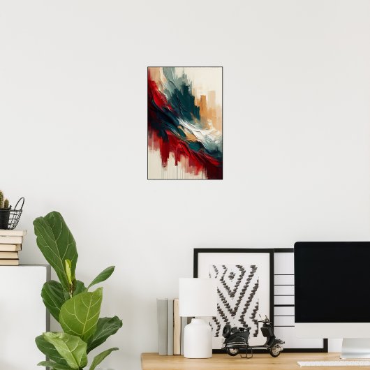 Abstracte stromingen op een Cream Canvas Poster (Thuiskantoor)