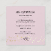 *~* Abstracte Strommelbubelen Peach Roze Blauw Vierkante Visitekaartje (Achterkant)