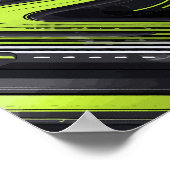 Abstracte stroom met groene en zwarte lijnen poster (Hoek)