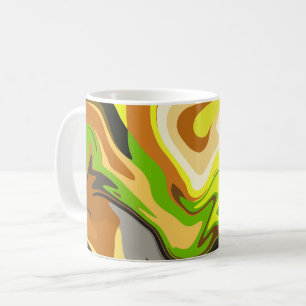 Abstracte Stroom van Aardse en Natuurlijke Kleuren Koffiemok