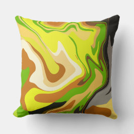 Abstracte Stroom van Aardse en Natuurlijke Kleuren Kussen