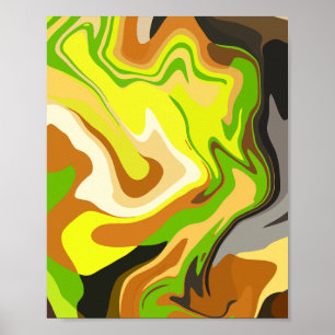Abstracte Stroom van Aardse en Natuurlijke Kleuren Poster