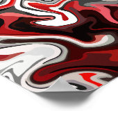 Abstracte stroom van rode, zwarte, witte en grijze poster (Hoek)