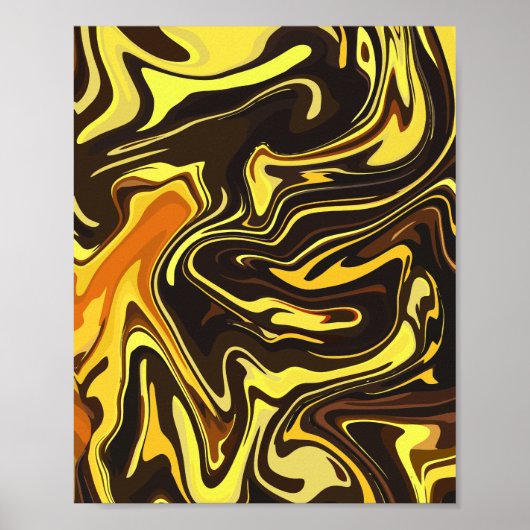 Abstracte Stroom van Warme Tinten Poster (Voorkant)