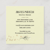 *~* Abstracte-stroombelletjes Peach Geel Blauw Vierkante Visitekaartje (Achterkant)