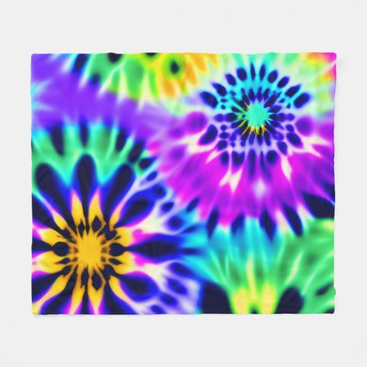 Abstracte stropdas Dye Adire Pattern Fleece Deken (Voorkant (Horizontaal))