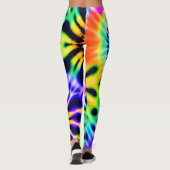 Abstracte stropdas Dye Adire Pattern Leggings (Achterkant)