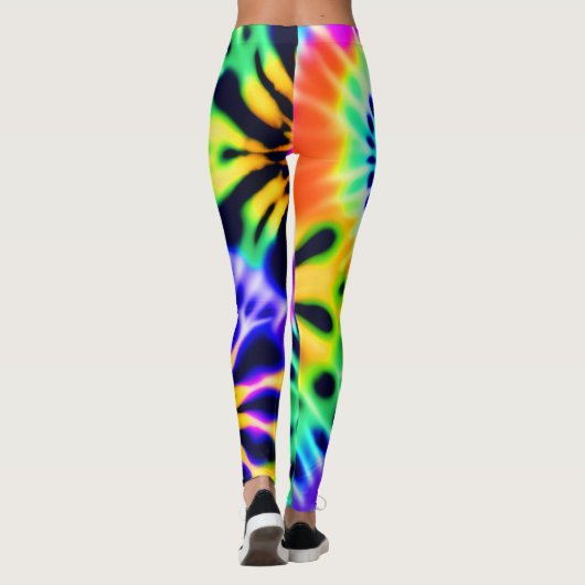 Abstracte stropdas Dye Adire Pattern Leggings (Achterkant)