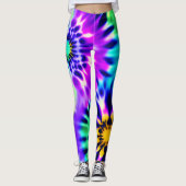 Abstracte stropdas Dye Adire Pattern Leggings (Voorkant)