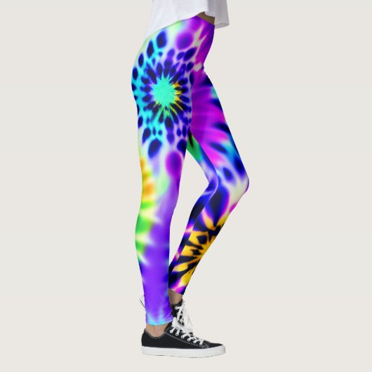 Abstracte stropdas Dye Adire Pattern Leggings (Rechts)
