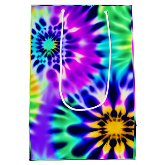 Abstracte stropdas Dye Adire Pattern Medium Cadeauzakje (Achterkant)