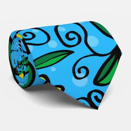 Abstracte Stropdas van Floral (Opgerold)