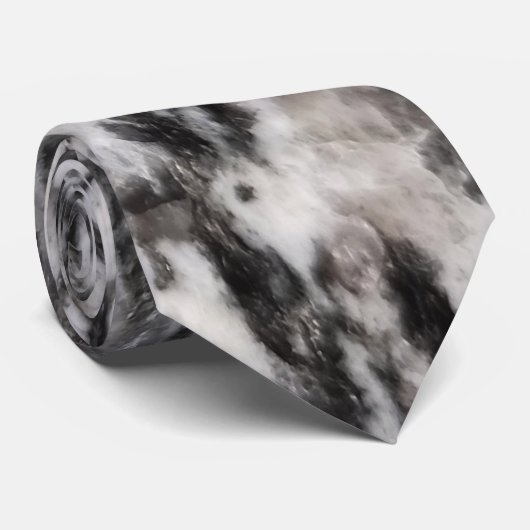 Abstracte stropdas van het witte en zwarte vlekpat (Opgerold)