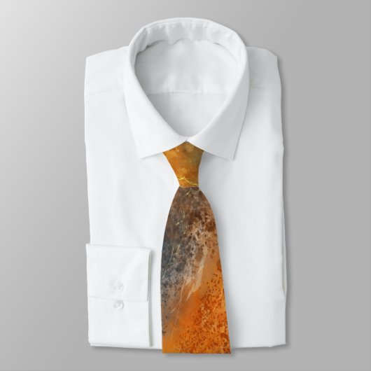 Abstracte Stropdas van Rust Oranje en Gray Necktie (Gebonden)