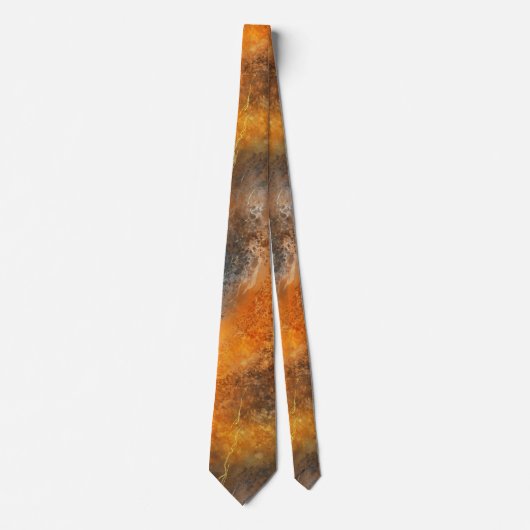 Abstracte Stropdas van Rust Oranje en Gray Necktie (Voorkant)