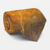 Abstracte Stropdas van Rust Oranje en Gray Necktie (Opgerold)