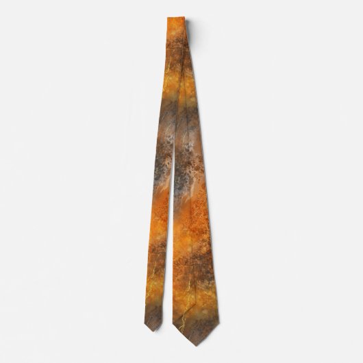 Abstracte Stropdas van Rust Oranje en Gray Necktie (Achterkant)