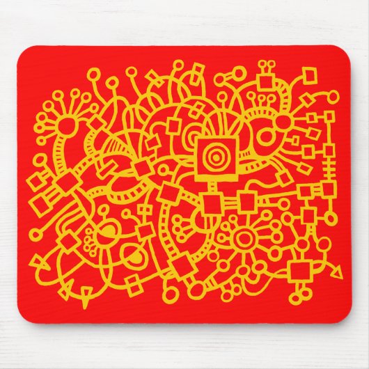 Abstracte structuur - Amber op rood Muismat (Voorkant)