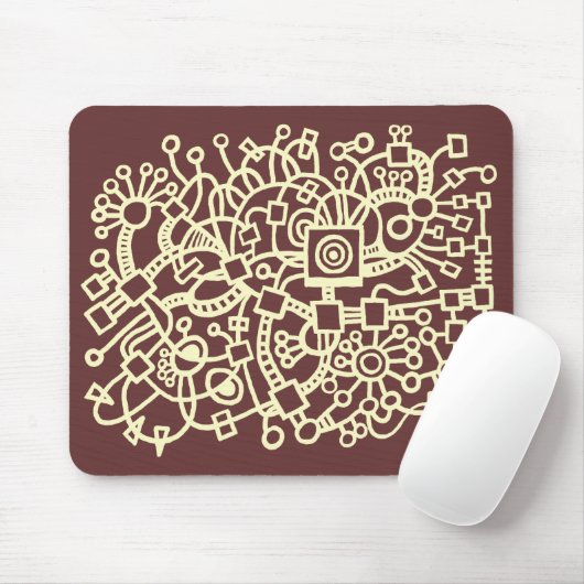 Abstracte structuur - crème op chocolade muismat (Met muis)