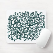 Abstracte structuur - Donkergroen op wit Muismat (Met muis)