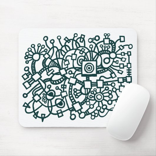 Abstracte structuur - Donkergroen op wit Muismat (Met muis)