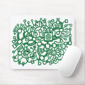 Abstracte structuur - Forest Green op White Muismat (Met muis)