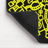 Abstracte structuur - Geel op zwart Muismat (Hoek)