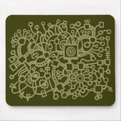 Abstracte structuur - Khaki over Murky Green Muismat (Voorkant)