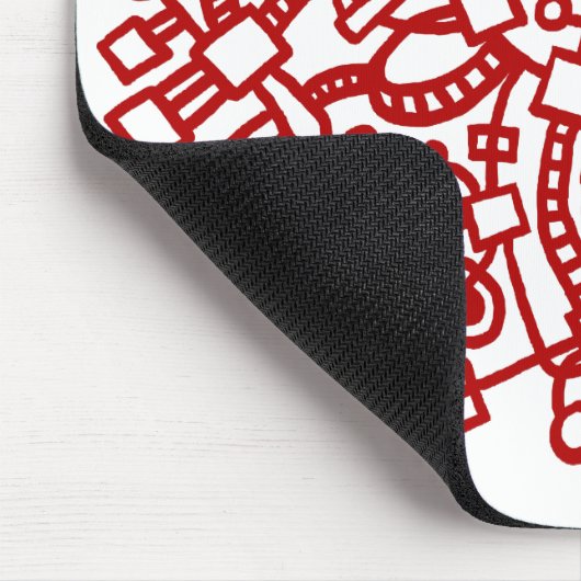 Abstracte structuur - Robijnrood op wit Muismat (Hoek)