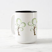 Abstracte structuur tweekleurige koffiemok (Voorkant links)