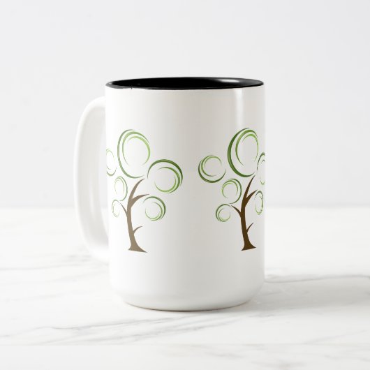 Abstracte structuur tweekleurige koffiemok (Voorkant links)