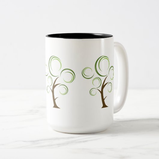 Abstracte structuur tweekleurige koffiemok (Voorkant rechts)