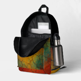 Abstracte structuur van gebarsten aarde bedrukte rugzak