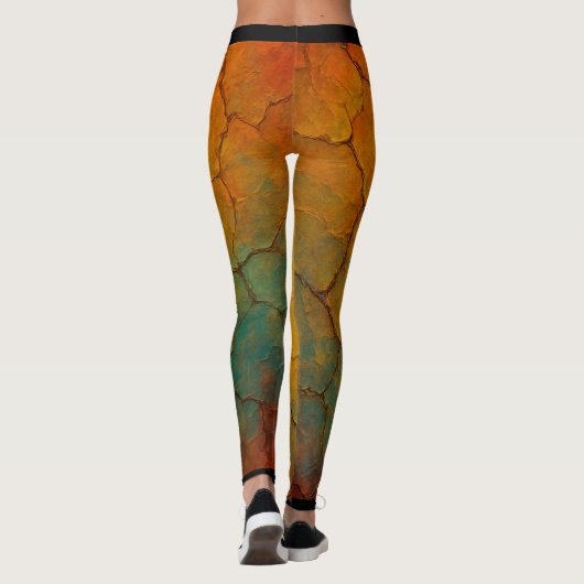 Abstracte structuur van gebarsten aarde leggings (Achterkant)