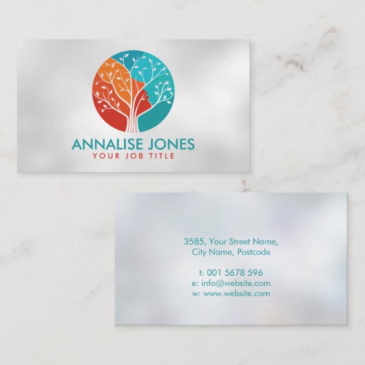 Abstracte structuur - vorm van Vrouw profiel Visitekaartje (Voorkant / Achterkant)