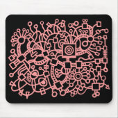 Abstracte structuur - zachte roze op zwart muismat (Voorkant)
