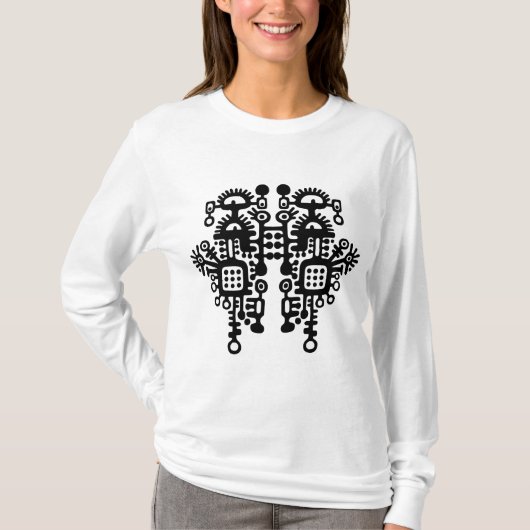Abstracte structuur - zwart en wit t-shirt (Voorkant)