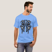 Abstracte structuur - zwart en wit t-shirt (Voorkant volledig)